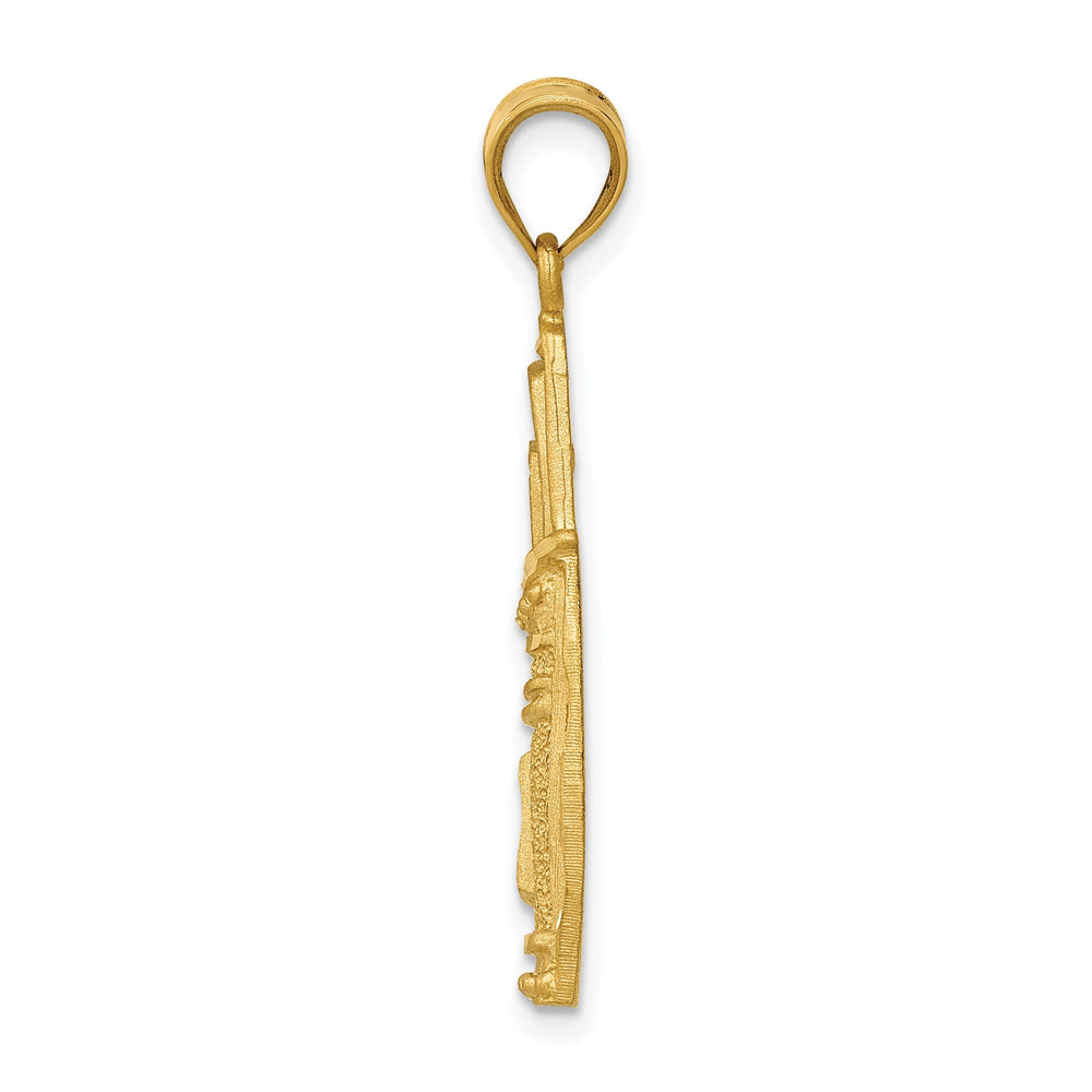 Solid 14k Yellow Gold Golf Bag Charm Pendant