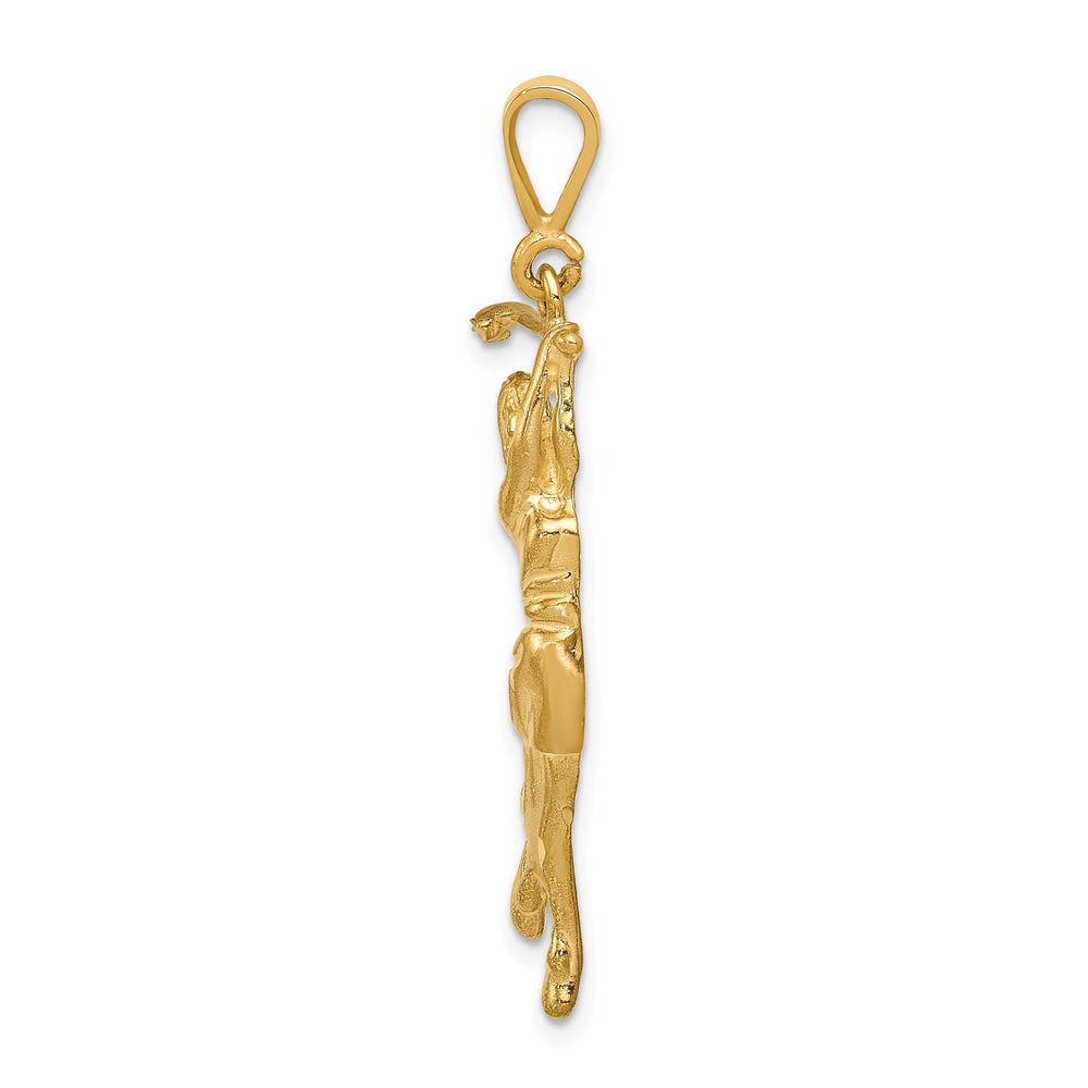 14k Yellow Gold Female Player Golfer Pendant