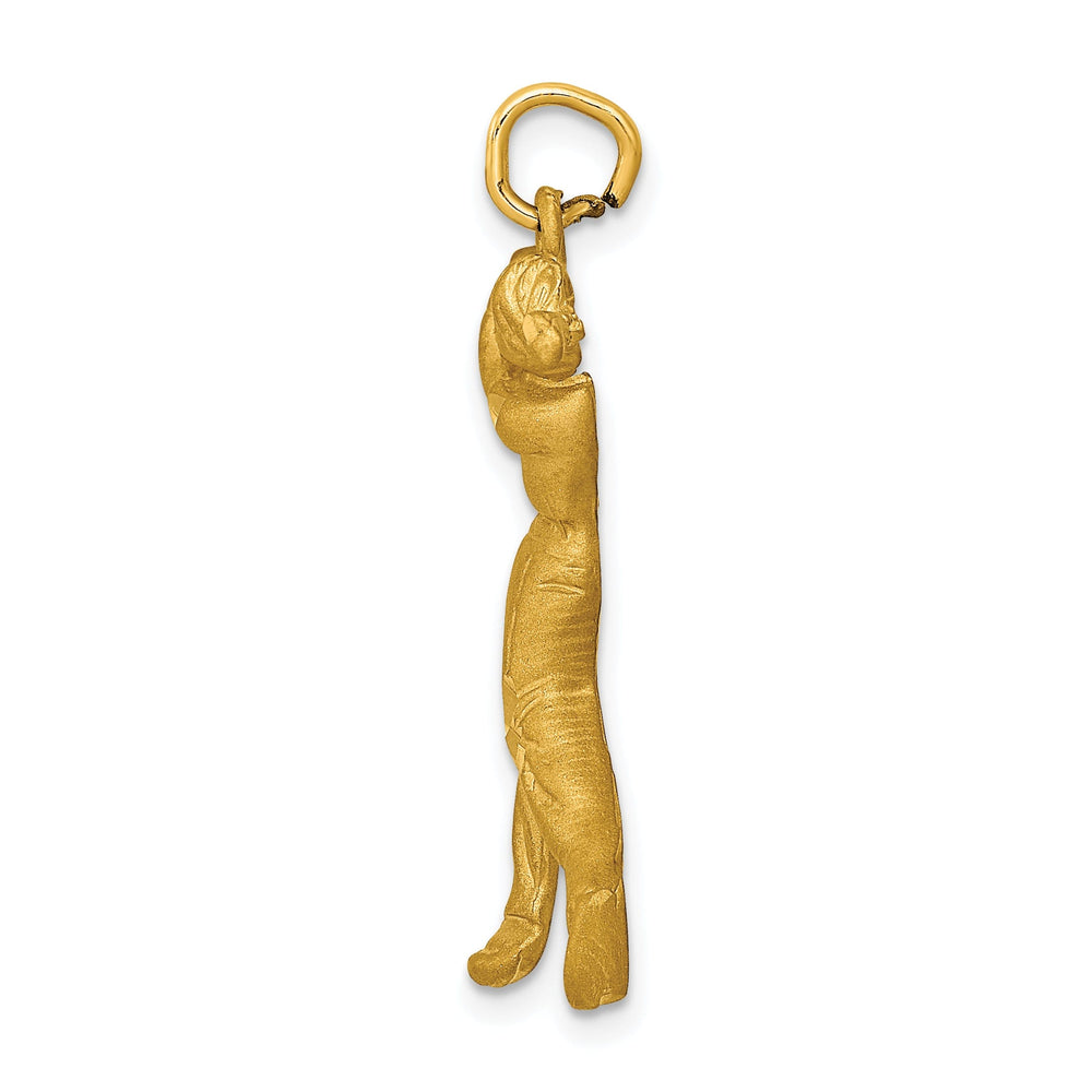 14k Yellow Gold Male Playing Golfer Pendant