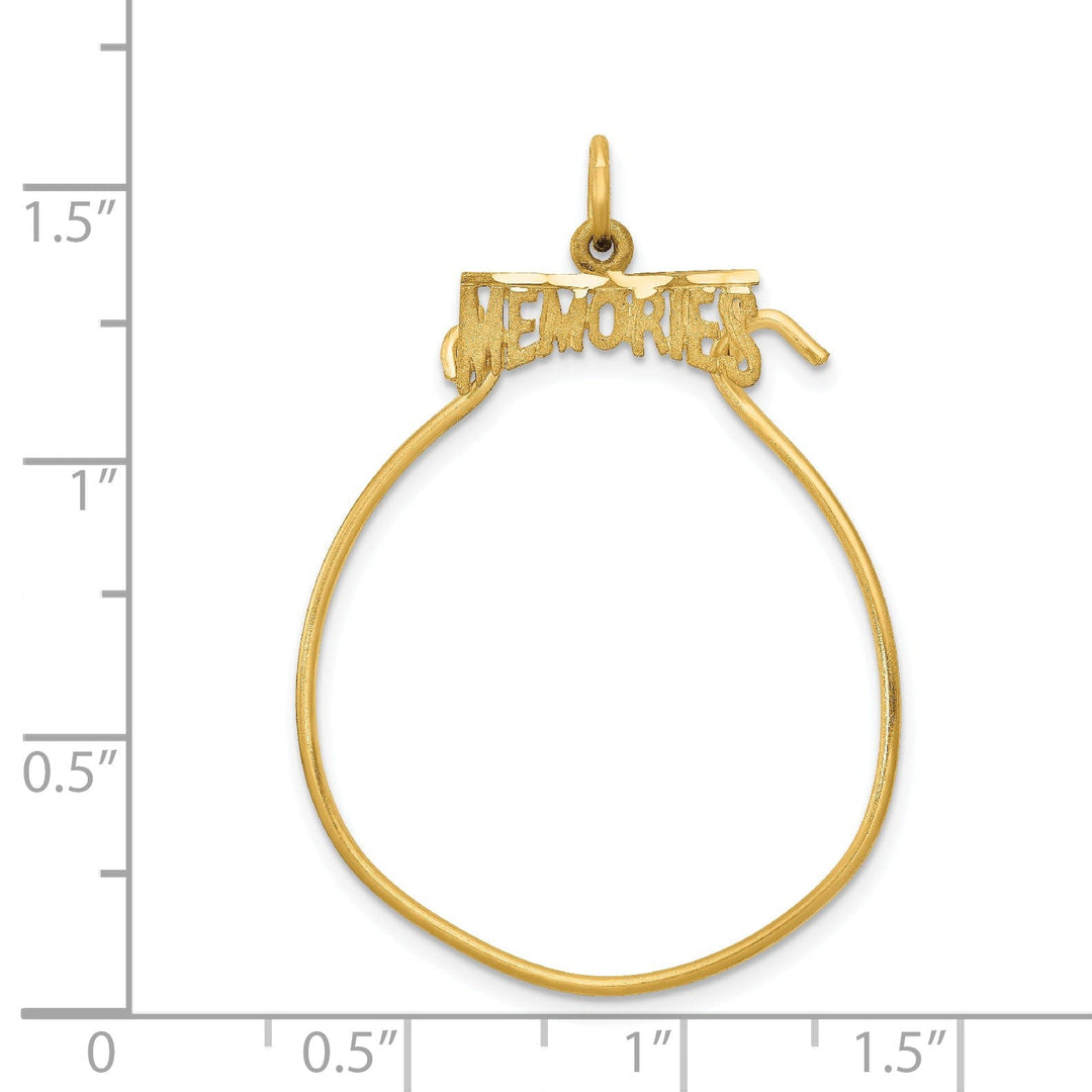 14k Yellow Gold MEMORIES Charm Holder Pendant