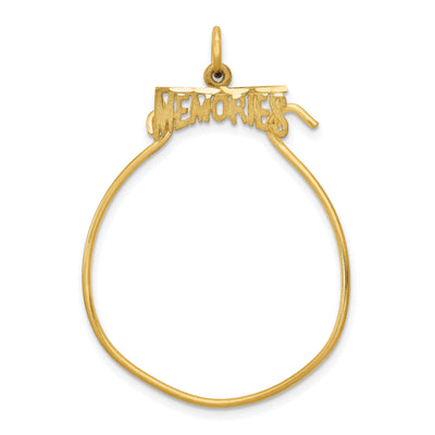 14k Yellow Gold MEMORIES Charm Holder Pendant at $ 114.09 only from Jewelryshopping.com