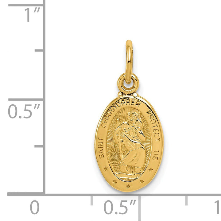 14k Yellow Gold Saint Christopher Medal Pendant