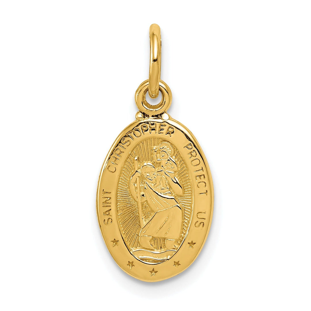 14k Yellow Gold Saint Christopher Medal Pendant