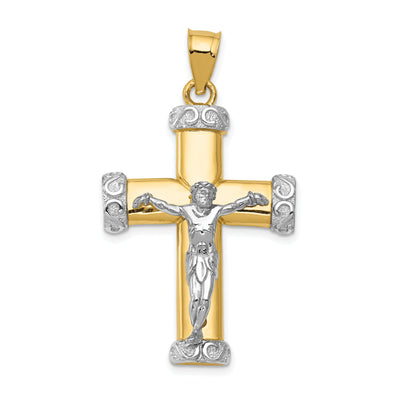 14k Two-tone Crucifix Pendant at $ 634.47 only from Jewelryshopping.com