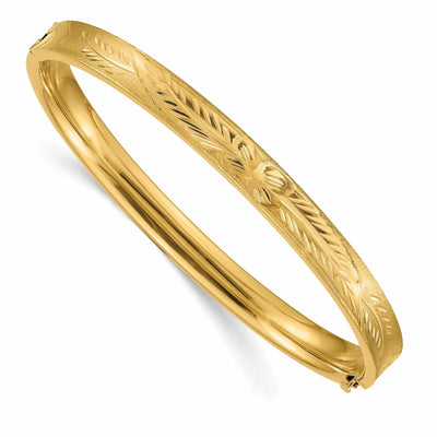 14k Gold D.C Concave Hinged Bangle Bracelet at $ 759.12 only from Jewelryshopping.com