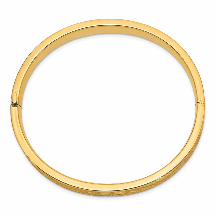 14k Gold D.C Concave Hinged Bangle Bracelet