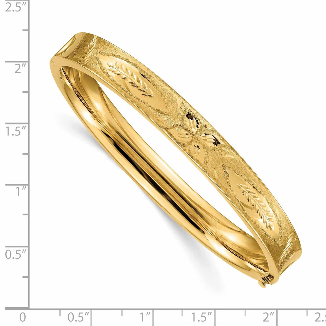 14k Gold D.C Concave Hinged Bangle Bracelet