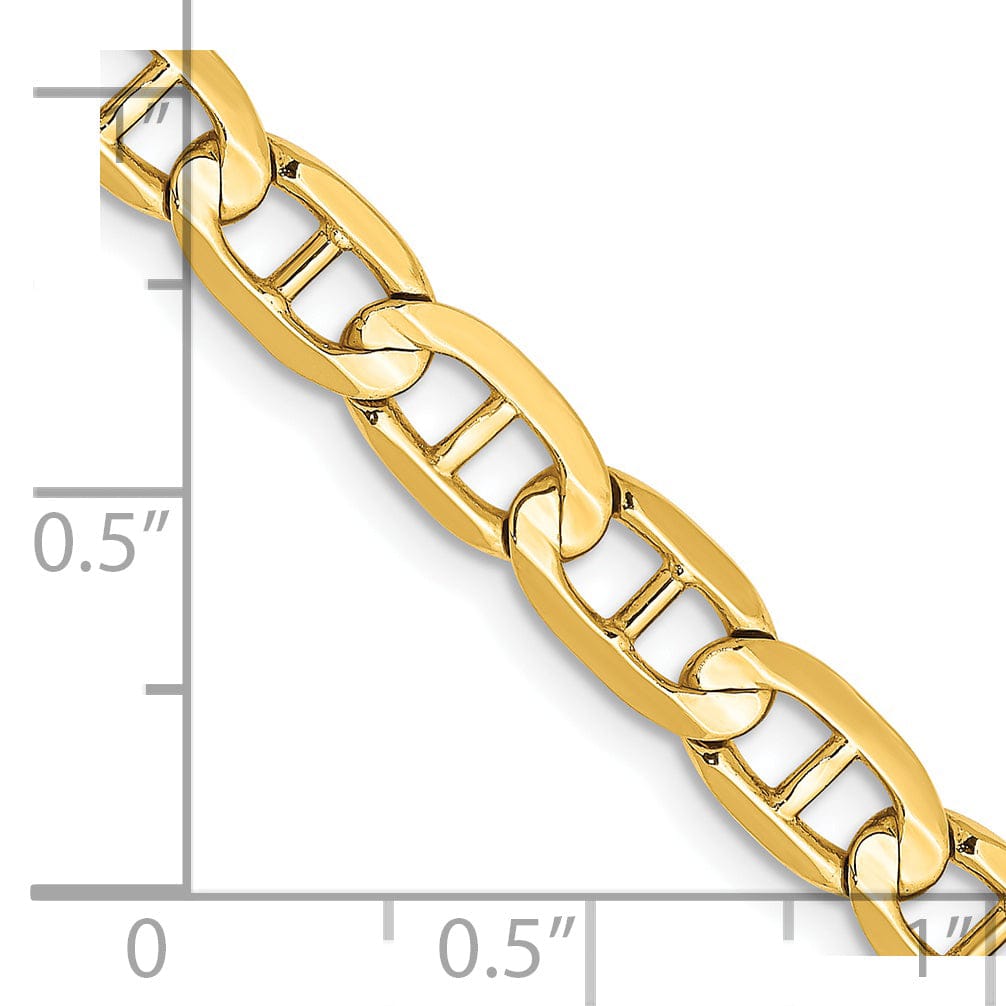 14k Yellow Gold 5.25mm Concave Anchor Chain