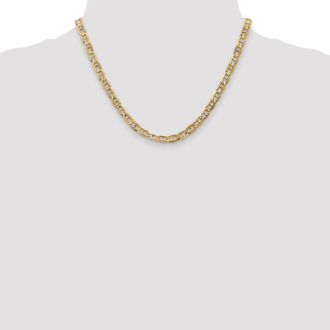 14k Yellow Gold 5.25mm Concave Anchor Chain