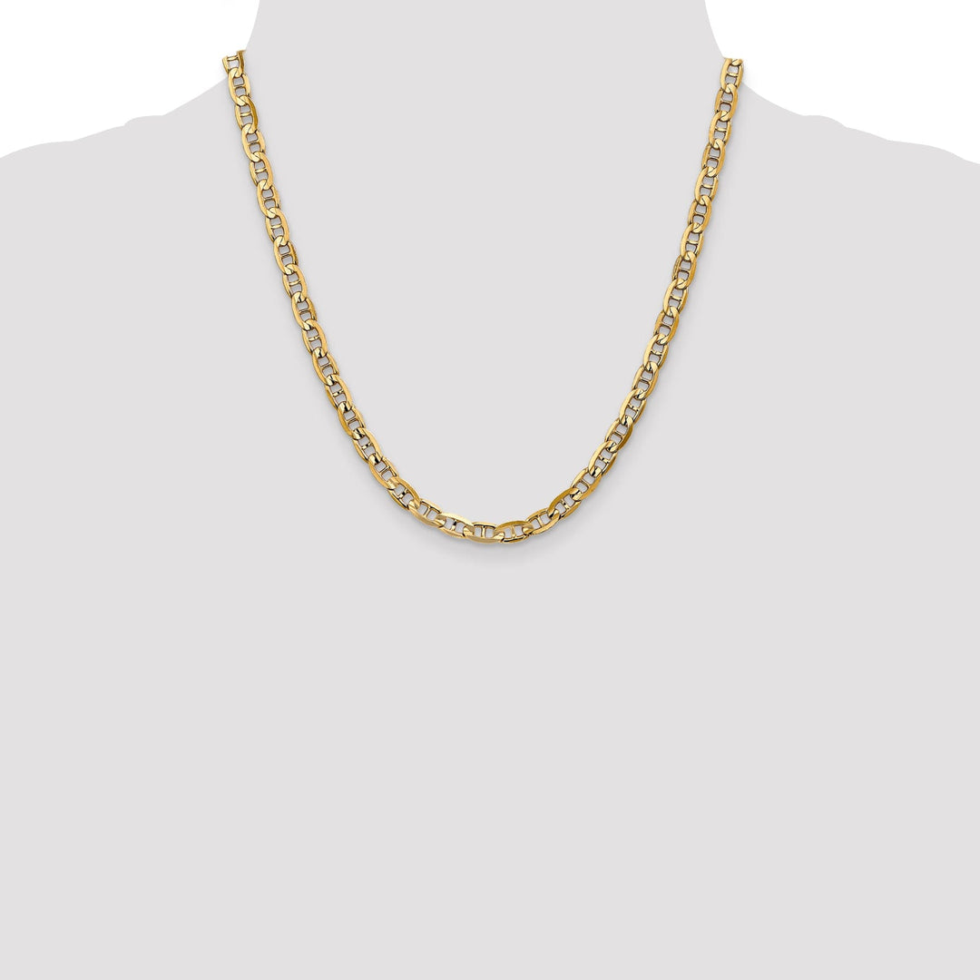 14k Yellow Gold 5.25mm Concave Anchor Chain