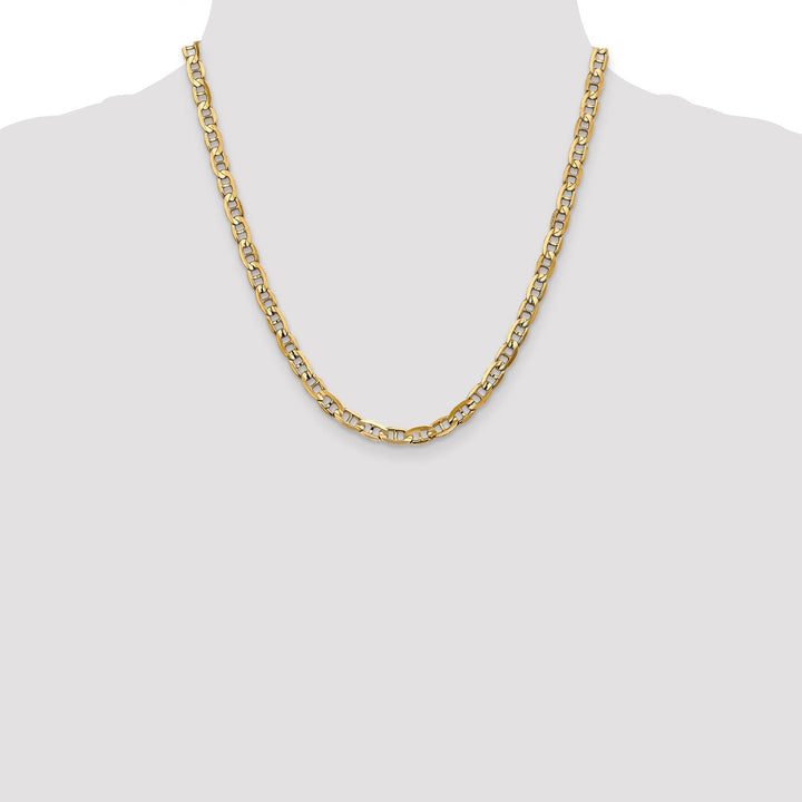 14k Yellow Gold 5.25mm Concave Anchor Chain