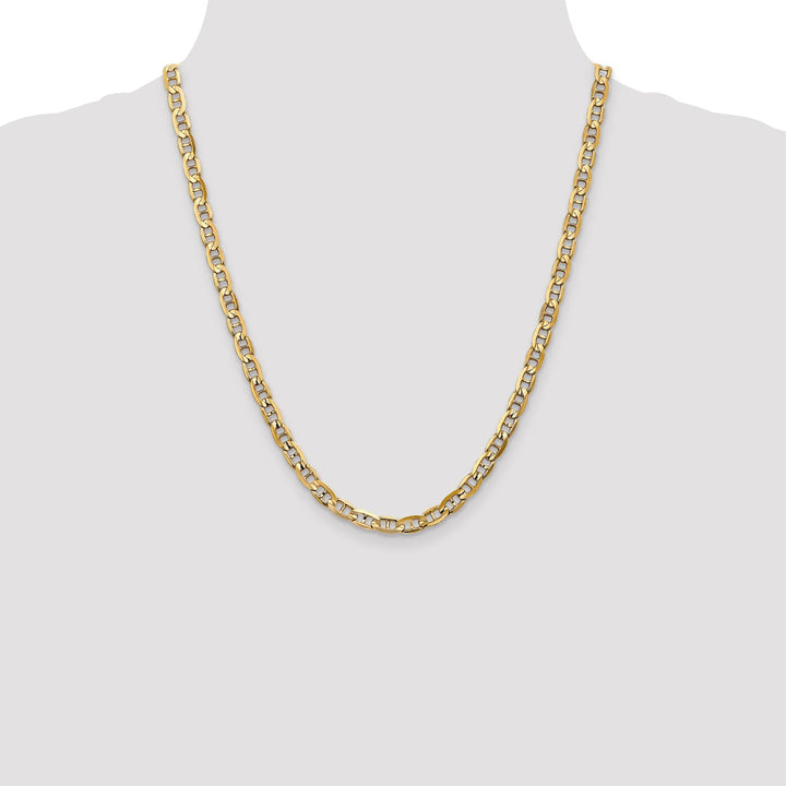 14k Yellow Gold 5.25mm Concave Anchor Chain