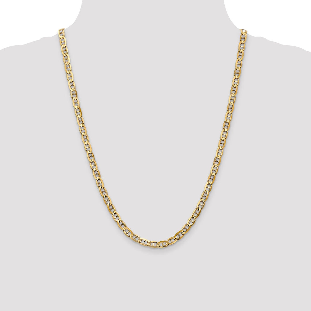 14k Yellow Gold 5.25mm Concave Anchor Chain