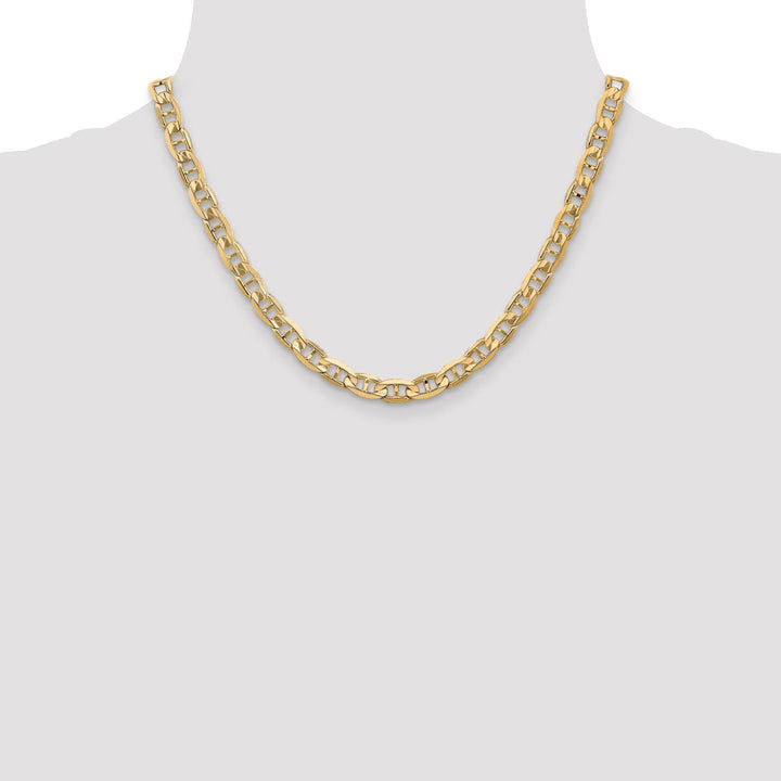 14k Yellow Gold 6.25mm Concave Anchor Chain