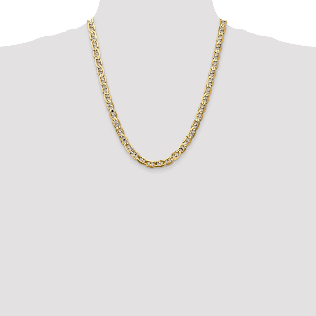 14k Yellow Gold 7.00mm Concave Anchor Chain