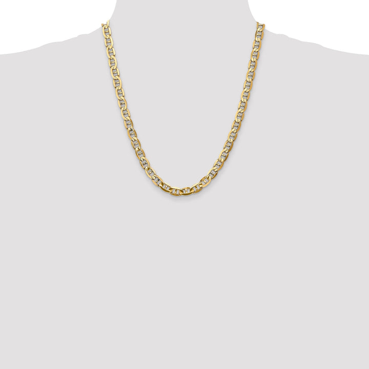 14k Yellow Gold 7.00mm Concave Anchor Chain