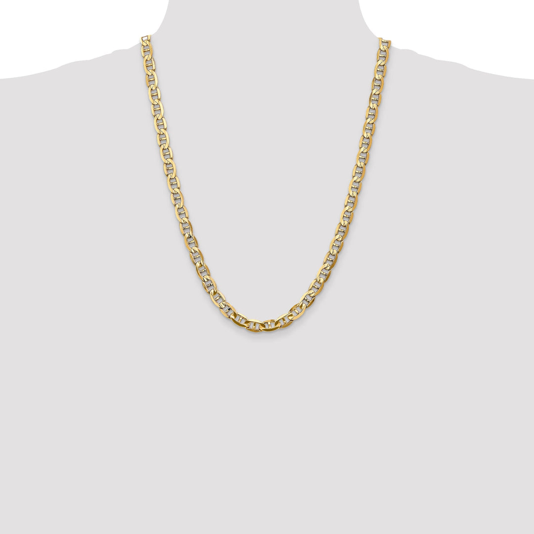 14k Yellow Gold 7.00mm Concave Anchor Chain