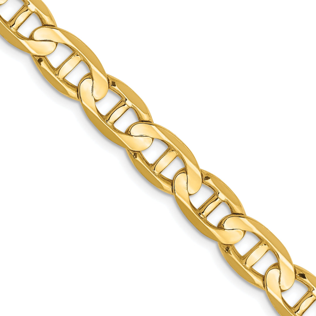 14k Yellow Gold 7.00mm Concave Anchor Chain