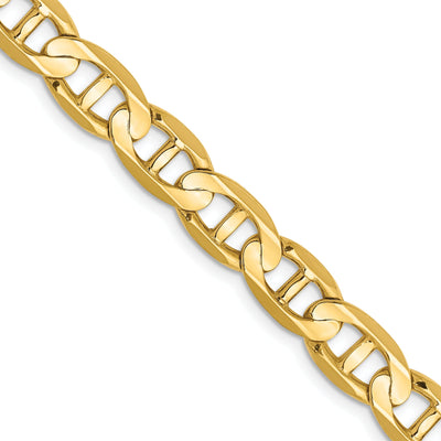 14k Yellow Gold 7.00mm Concave Anchor Chain at $ 1086.56 only from Jewelryshopping.com