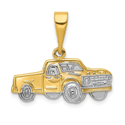 14k Two-tone Gold Pick-up Truck Pendant at $ 186.01 only from Jewelryshopping.com