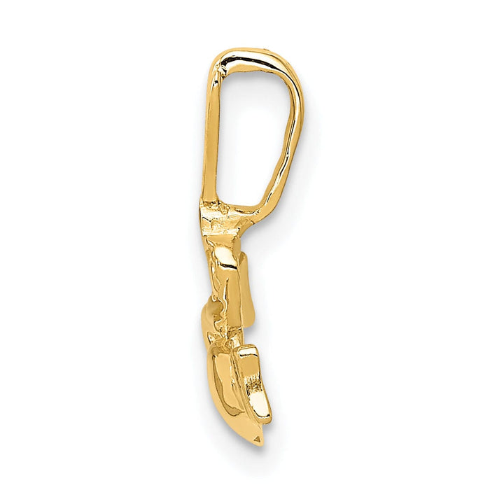 14k Yellow Gold Claddagh Charm Pendant