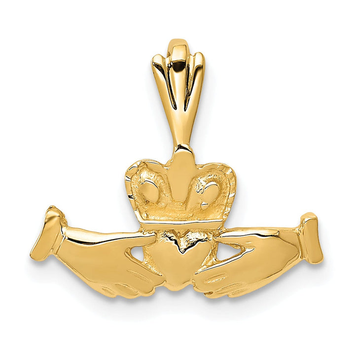 14k Yellow Gold Claddagh Charm Pendant