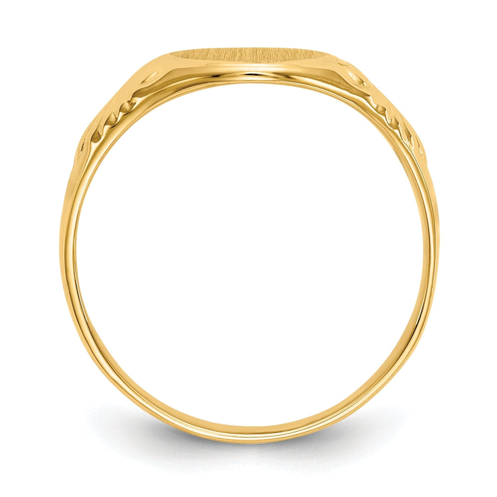 14k Yellow Gold Polished Satin Signet Ring