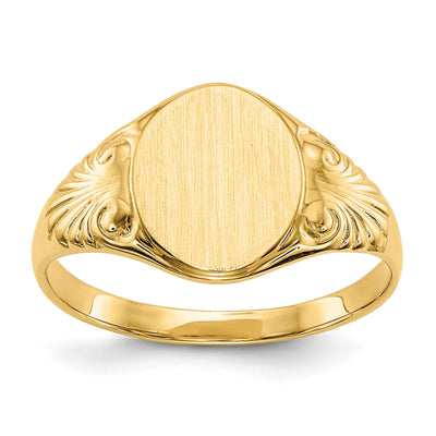 14k Yellow Gold Polished Satin Signet Ring at $ 218.45 only from Jewelryshopping.com