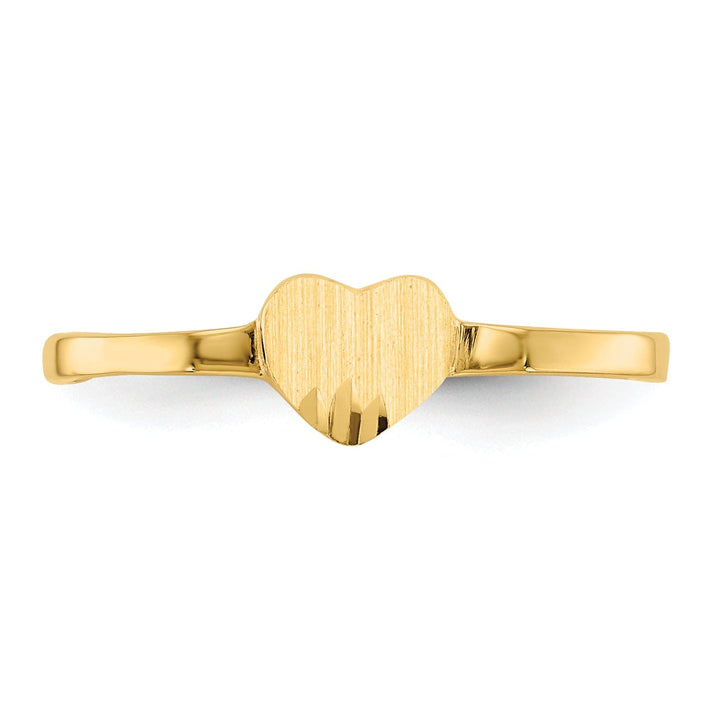 14k Yellow Gold Heart Signet Children's Ring