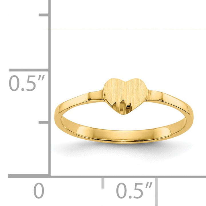 14k Yellow Gold Heart Signet Children's Ring