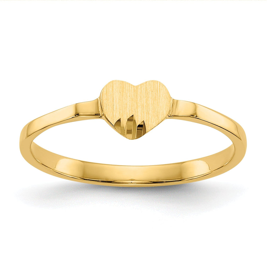 14k Yellow Gold Heart Signet Children's Ring