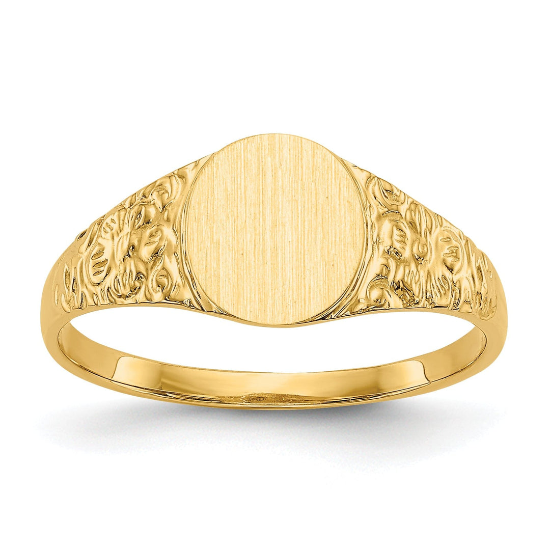 14k Yellow Gold Polished Signet Ring