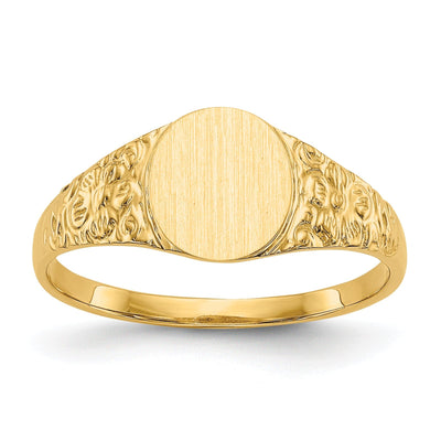 14k Yellow Gold Polished Signet Ring at $ 120.54 only from Jewelryshopping.com