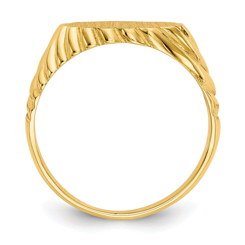 14k Yellow Gold Polished Satin Signet Ring