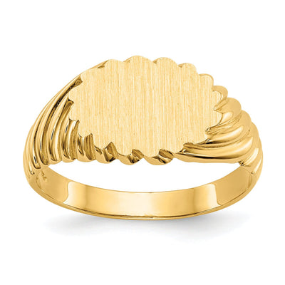 14k Yellow Gold Polished Satin Signet Ring at $ 205.16 only from Jewelryshopping.com