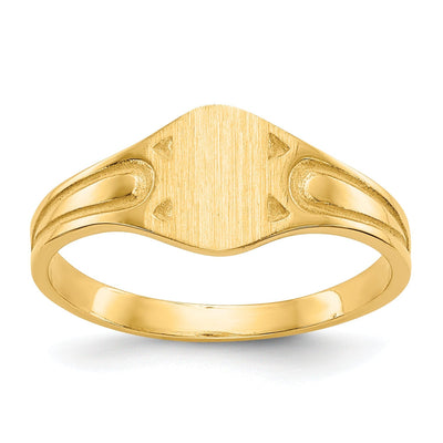 14k Yellow Gold Polished Solid Signet Ring at $ 155.52 only from Jewelryshopping.com