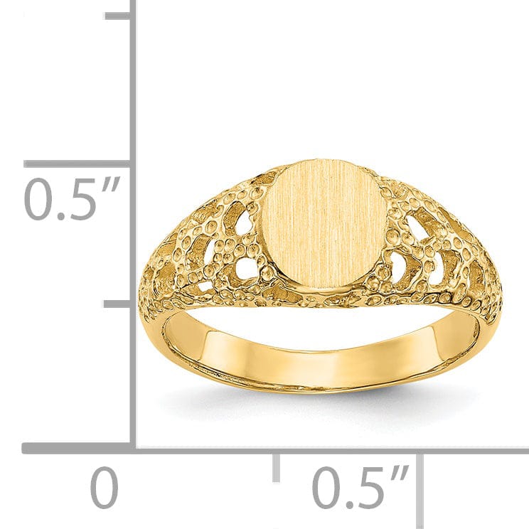 14k Yellow Gold Signet Children's Ring