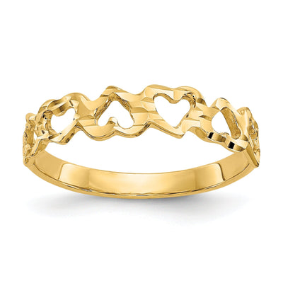 14k Yellow Gold Heart Ring at $ 103.98 only from Jewelryshopping.com