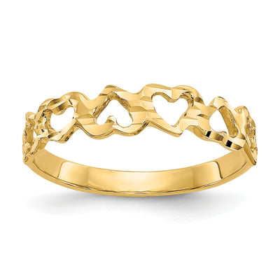 14k Yellow Gold Heart Ring at $ 103.98 only from Jewelryshopping.com