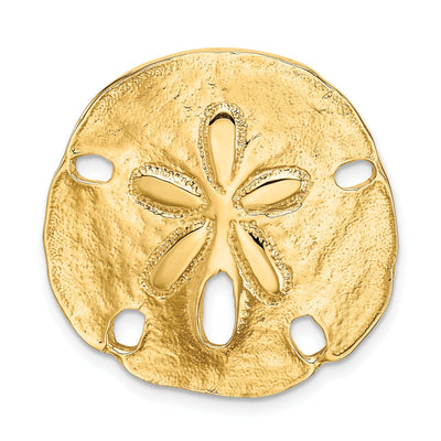 14k Yellow Gold Polished Textured Finish Solid Polished Sand Dollar Slide Pendant Fits upto 8 mm Omega at $ 552.87 only from Jewelryshopping.com