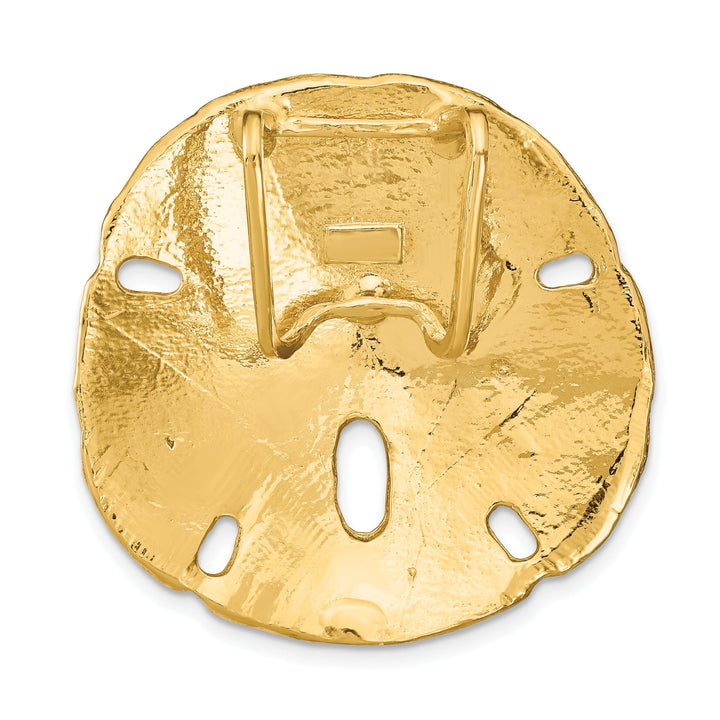 14k Yellow Gold Medium Sand dollar Slide Pendant