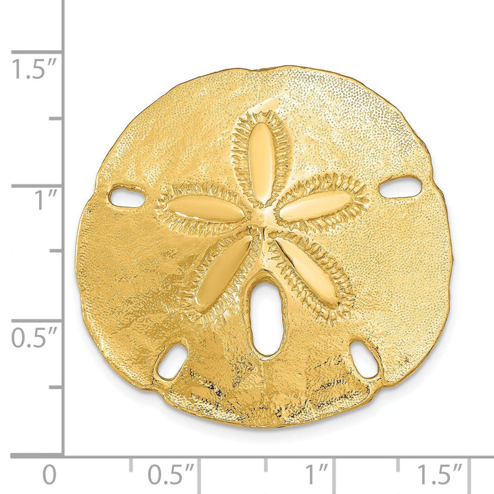 14k Yellow Gold Medium Sand dollar Slide Pendant