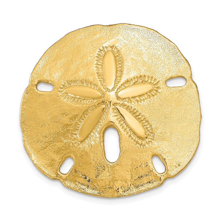 14k Yellow Gold Medium Sand dollar Slide Pendant