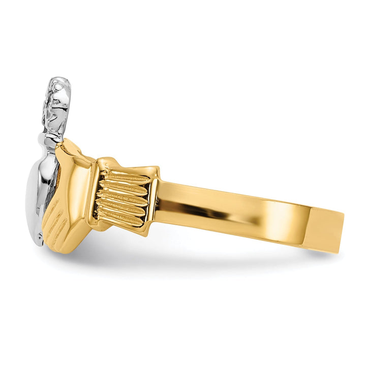 Claddagh ladies ring 14kt two tone gold ring