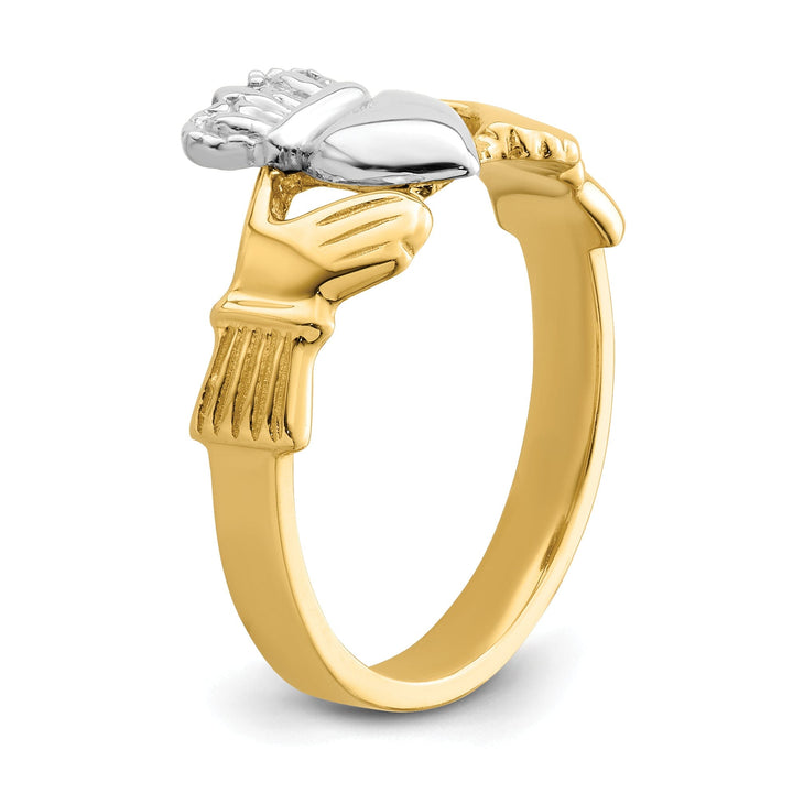 Claddagh ladies ring 14kt two tone gold ring