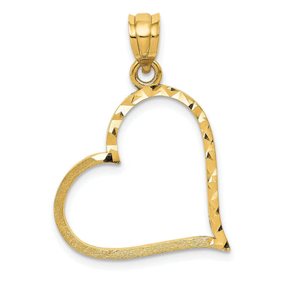14k Yellow Gold Small Reversible Heart Pendant at $ 97.07 only from Jewelryshopping.com