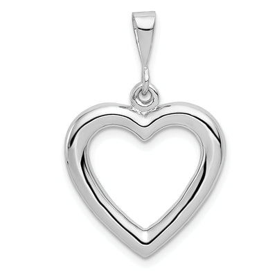14k White Gold Solid Polished Heart Pendant at $ 450.33 only from Jewelryshopping.com