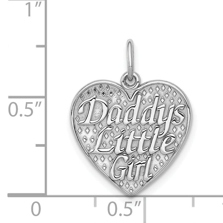 14k White Gold Daddys Little Girl Heart Charm