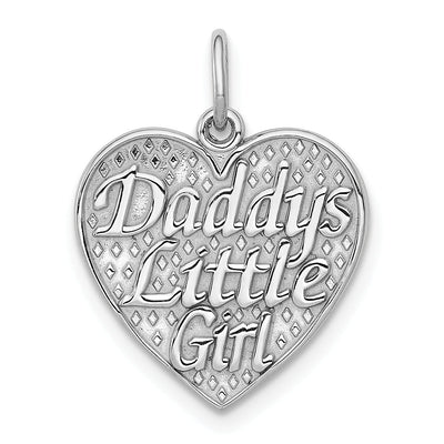 14k White Gold Daddys Little Girl Heart Charm at $ 122.76 only from Jewelryshopping.com