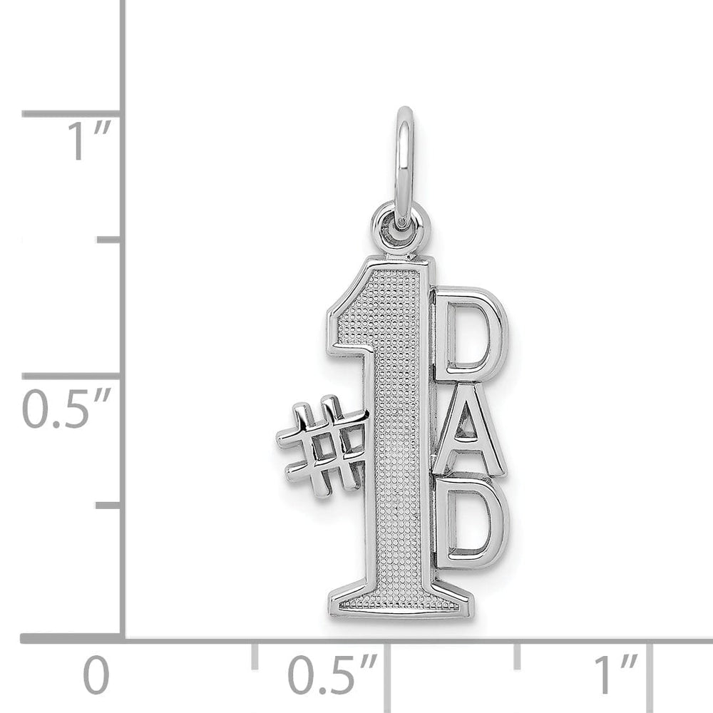 14k White Gold Polished #1 Dad Pendant